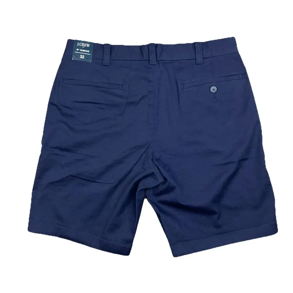 J Crew Flex Chino Shorts Mens 32‎ Blue 9” Inseam Stretch Flat Front Summer H5020
